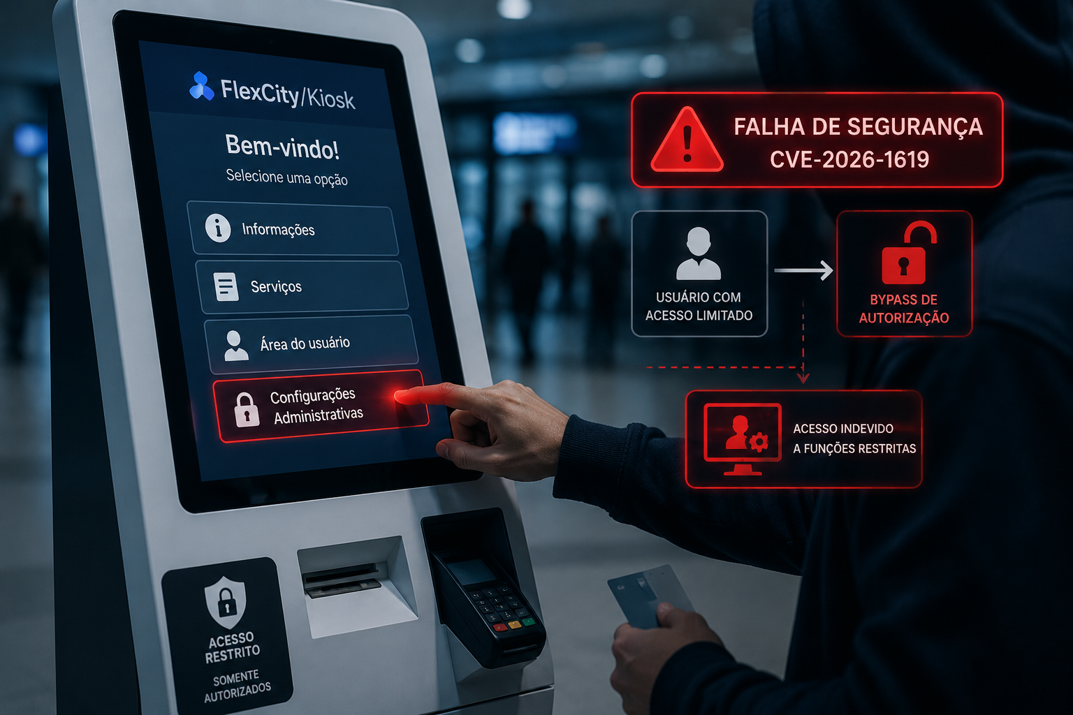 Falha no FlexCity/Kiosk dá acesso à funções restritas
