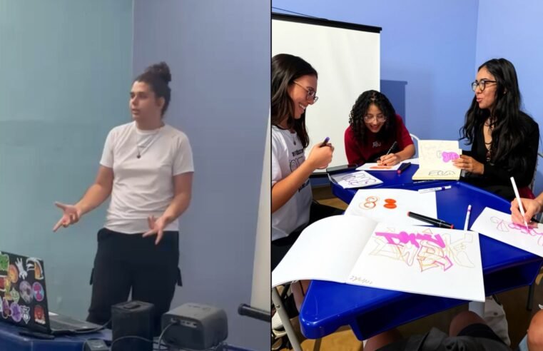 Coletivo Manas do Mato fortalece mulheres no grafite com oficina em Cuiabá